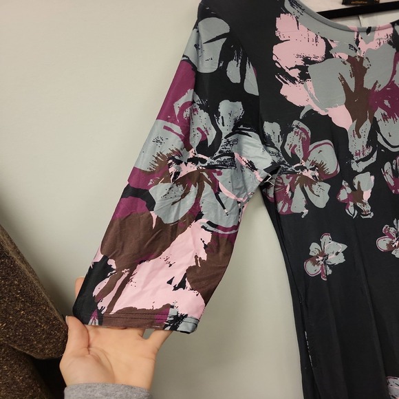 R&B Collection Maxi‎ Dress XL Floral Print Long Sleeve Casual Womenswear - Picture 5 of 10